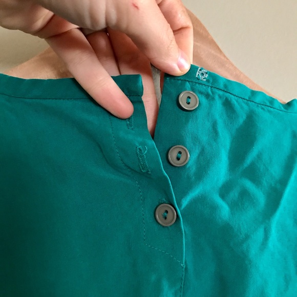 ALLISON TAYLOR 💯silk vintage green blouse - Picture 5 of 6